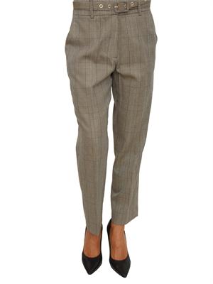 Pantalone Taty Kocca con stampa check tortora in DONNA