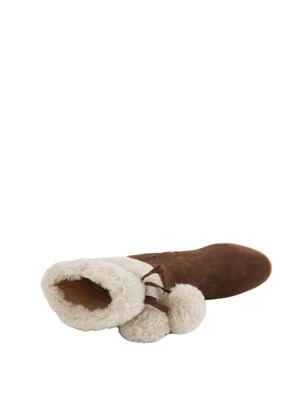 Stivaletti Liu Jo donna Rania 01 in suede marrone con pompon in DONNA