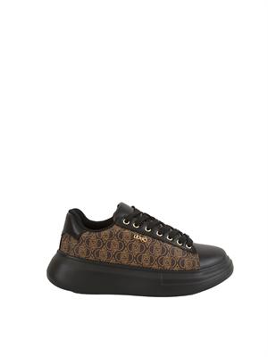 Sneakers Liu Jo donna Babol 01 in eco-pelle nera stampa logo in DONNA