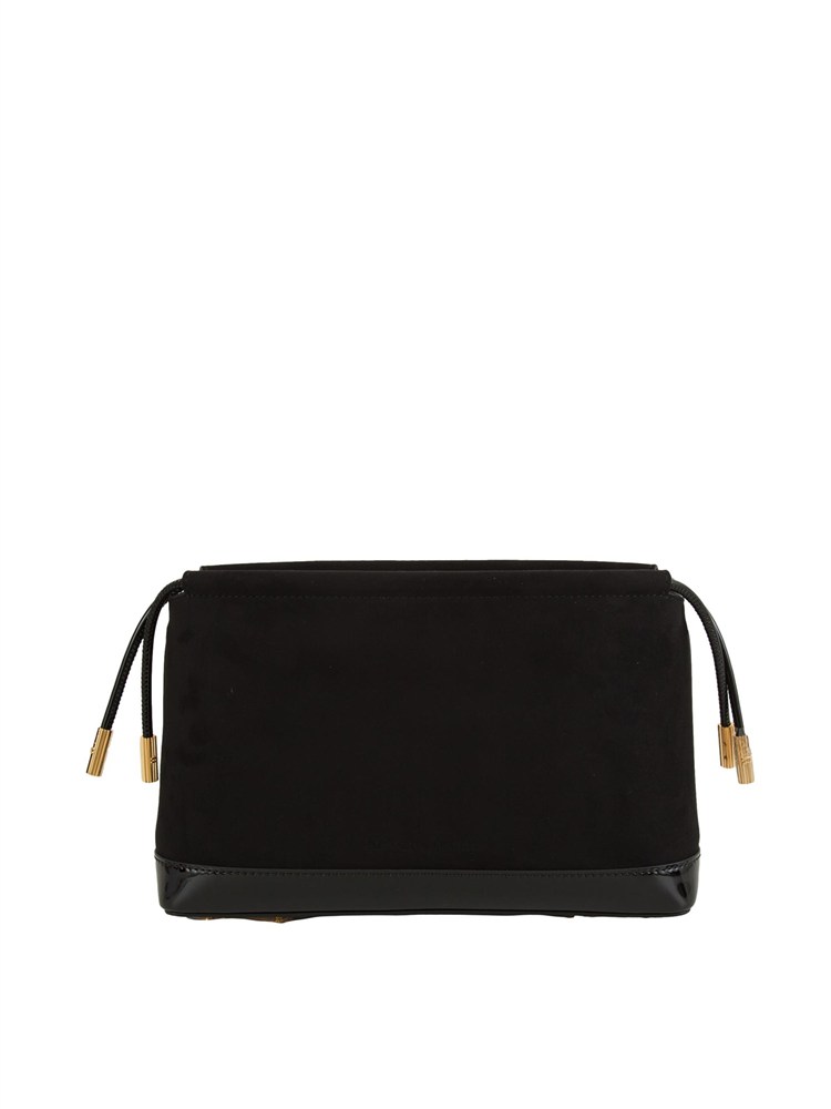 Borsa pouch Elisabetta Franchi in ecopelle scamosciata nera