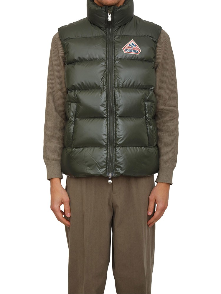 Gilet verde John Pyrenex unisex in piuma d'oca, idrorepellente e antivento