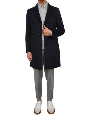Cappotto Boss uomo in cashmere e lana blu in UOMO