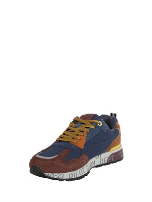 Sneaker uomo Aeronautica Militare in ecopelle blu in UOMO