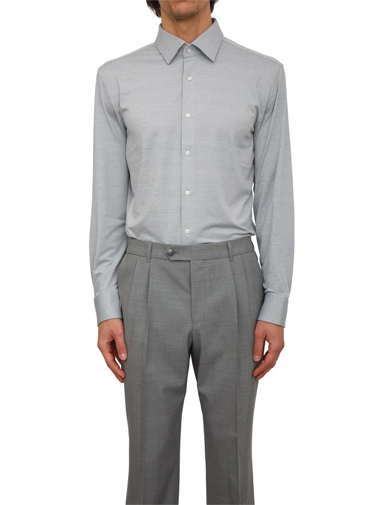 Camicia Boss uomo in maglina grigia