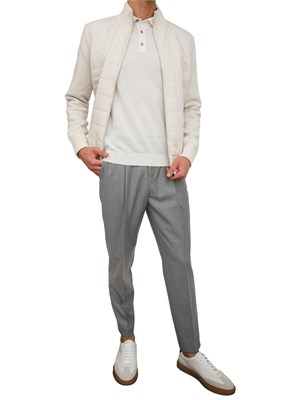 Giubbino Boss uomo in lana e cotone avorio in UOMO