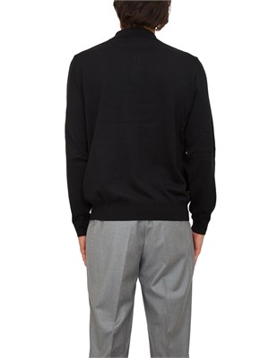 Polo maglia Boss uomo in lana vergine nera in UOMO