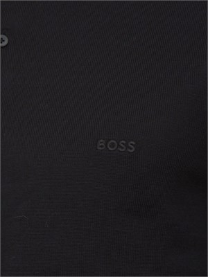 Polo maglia Boss uomo in lana vergine nera in UOMO