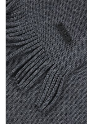 Sciarpa Boss uomo in lana grigia lavorazione Raschel in UOMO