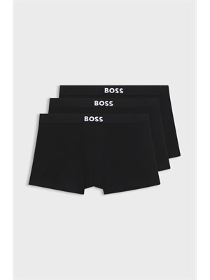 Set 3 boxer neri Boss uomo in cotone elasticizzato in UOMO