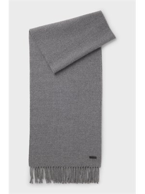 Sciarpa Boss uomo in calda lana grigia in UOMO