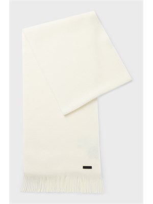Sciarpa Boss uomo in lana avorio lavorazione Raschel in UOMO
