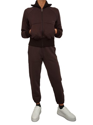 Felpa cropped Hinnominate donna in cotone marrone in DONNA