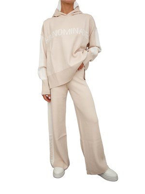 Maglia donna Hinnominate in misto viscosa beige e bianco in DONNA