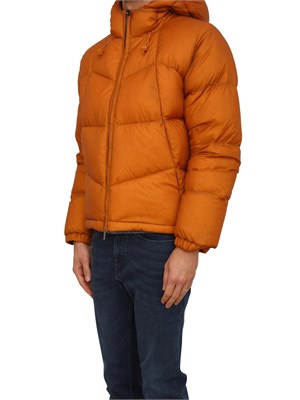 Giubbino uomo K-Way con cappuccio in tessuto tecnico arancione in UOMO