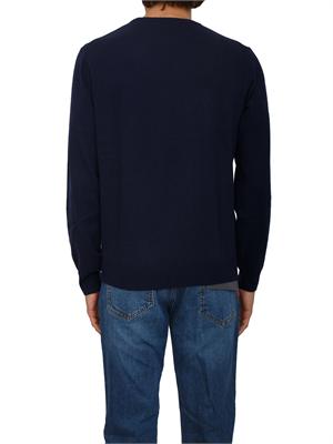 Maglia girocollo Corneliani in lana e cashmere blu in UOMO