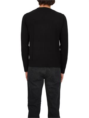 Maglia girocollo Corneliani in lana nera in UOMO