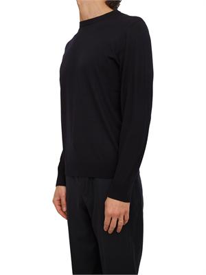 Maglia girocollo Corneliani in lana blu in UOMO