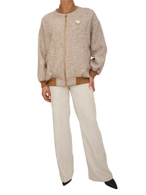 Giubbotto Eliano di Kocca in misto lana beige in DONNA