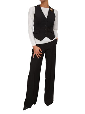 Gilet Elita Kocca nero con spilla in DONNA