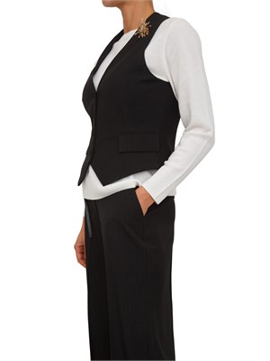 Gilet Elita Kocca nero con spilla in DONNA
