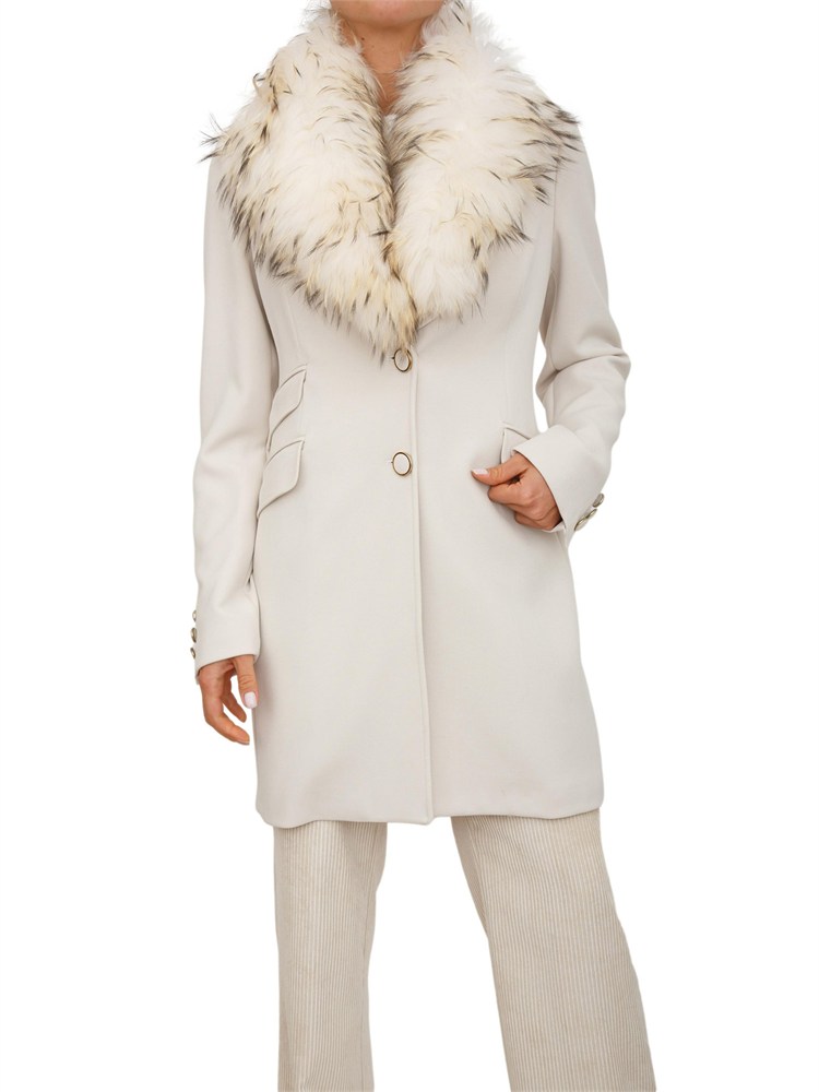 Cappotto Jolukafur Kocca in misto viscosa beige