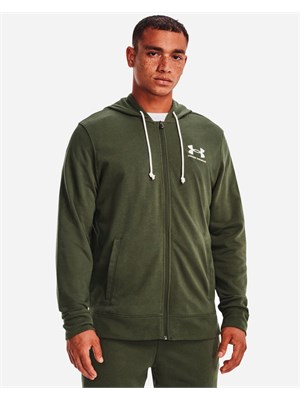 UNDER ARMOUR 1370409 0390 Felpa Fz Verde Uomo in Abbigliamento