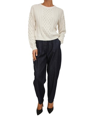 Maglia Emiliana Kocca bianco panna con diamantini in DONNA