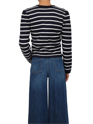 KOCCA Cardigan Camlost in misto lana blu a righe bianche in DONNA