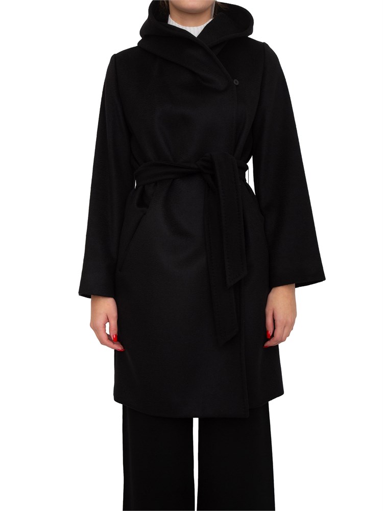 Cappotto midi Newmang Max Mara in pura lana nera