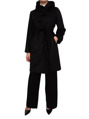 Cappotto midi Newmang Max Mara in pura lana nera in DONNA