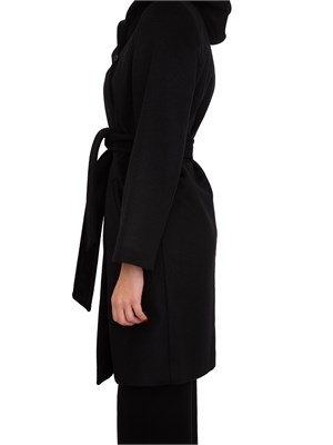 Cappotto midi Newmang Max Mara in pura lana nera in DONNA