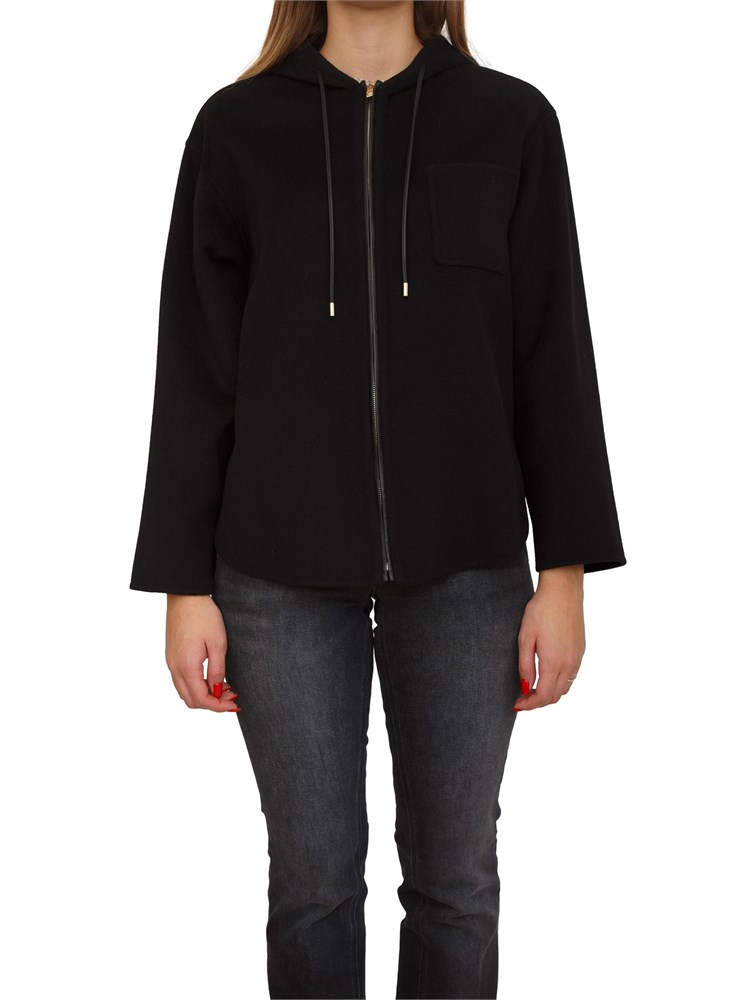 Giaccone Mina di Max Mara in lana, cashmere e seta nero