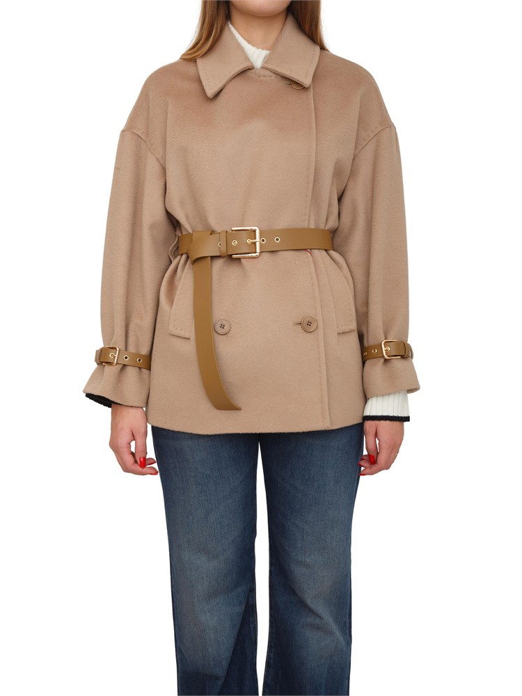 Cappotto doppiopetto Pausa di Max Mara in lana cammello