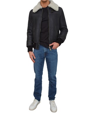 Montone uomo Alexa Fairchild in vera pelle shearling nera in UOMO