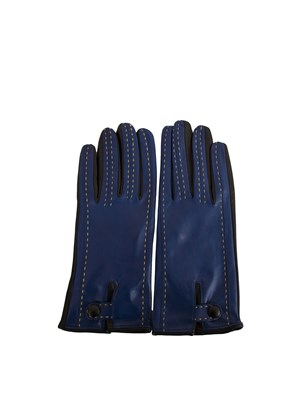 Guanti Alexa Fairchild in vera pelle blu in DONNA