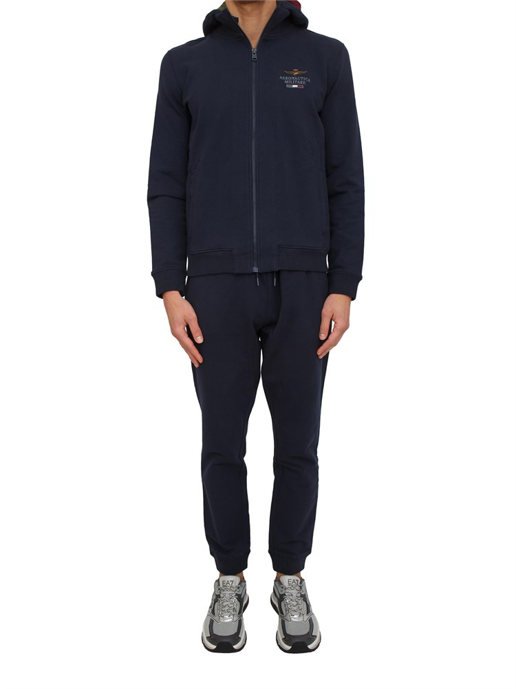 Tuta uomo Aeronautica Militare in cotone blu (felpa+pantalone)
