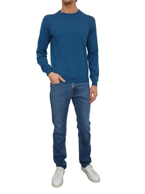 Maglia uomo Sun68 in lana e cotone blu in UOMO