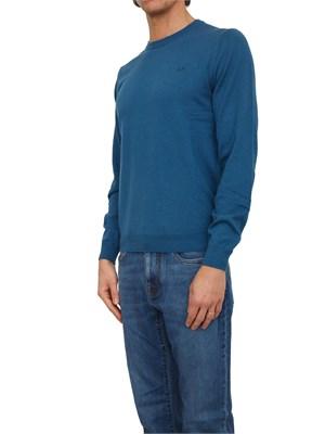 Maglia uomo Sun68 in lana e cotone blu in UOMO