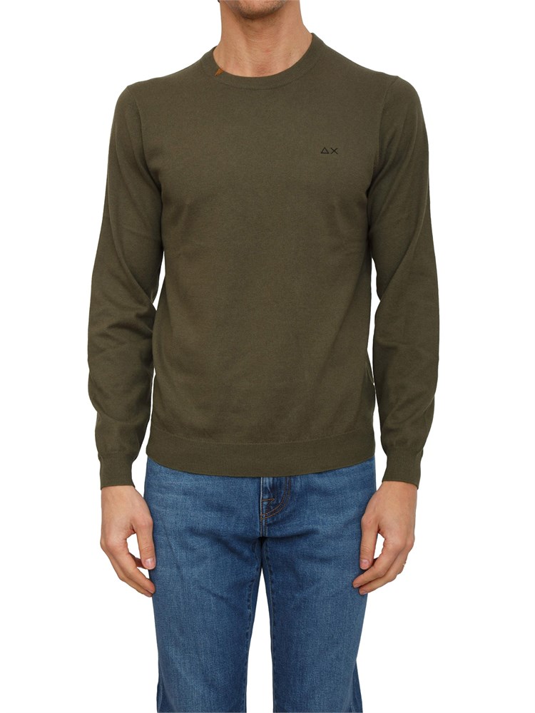 Maglia uomo Sun68 in lana e cotone verde
