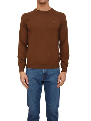 Maglia uomo Sun68 in lana e cotone marrone in UOMO