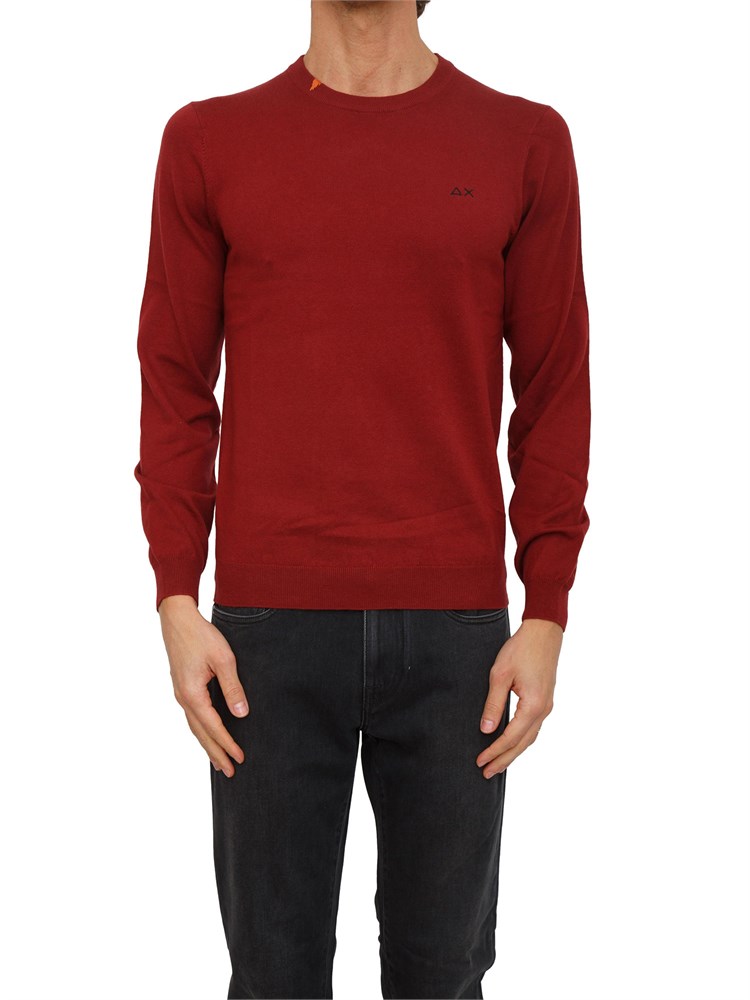Maglia uomo Sun68 in lana e cotone rosso
