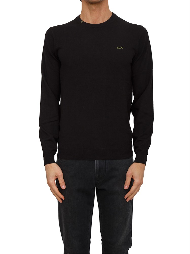 Maglia uomo Sun68 in lana e cotone nero