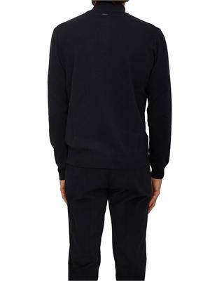Maglia collo alto Corneliani con mezza zip in lana e cashmere blu in UOMO