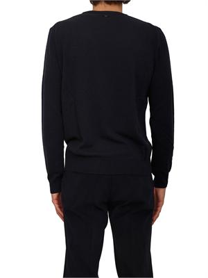Maglia girocollo Corneliani uomo in lana e cashmere blu in UOMO