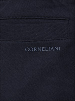 Pantalone tuta Corneliani in misto cotone blu in UOMO