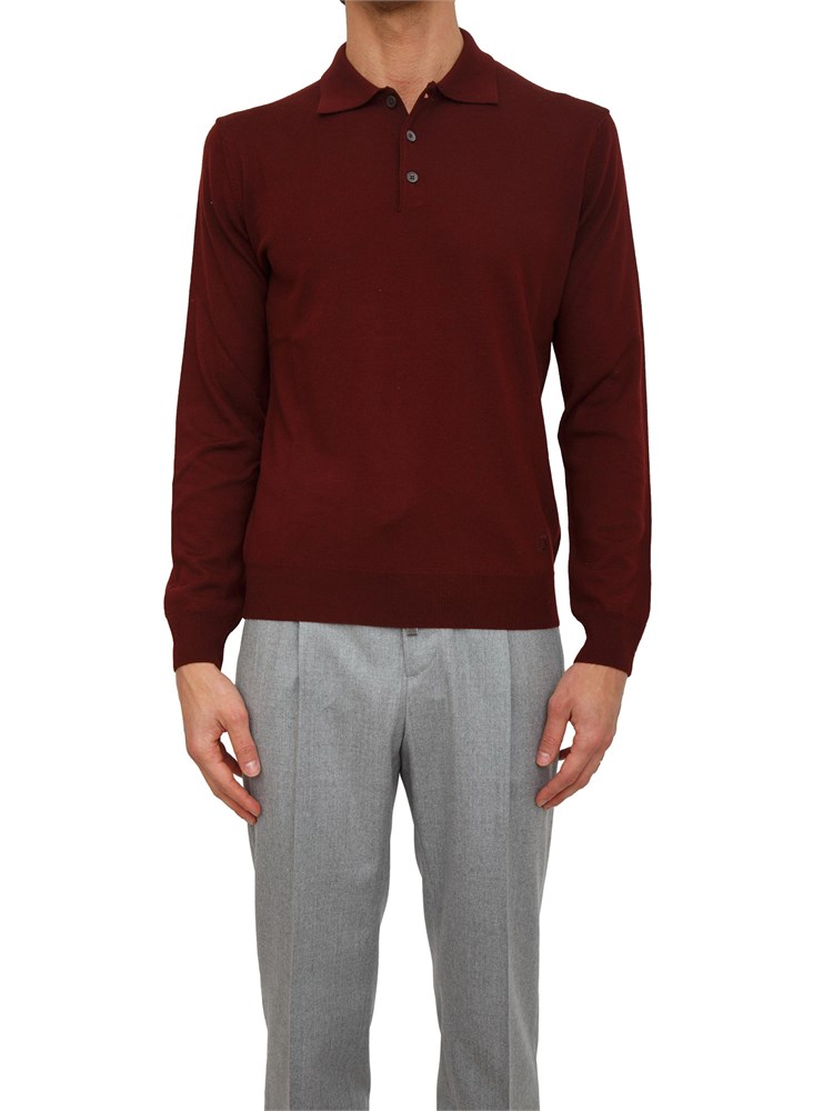Polo Corneliani in pura lana vergine rosso