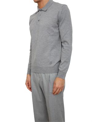 Polo Corneliani in pura lana vergine grigio in UOMO