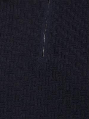 Maglia polo Corneliani in lana vergine blu in UOMO
