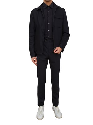 Pantaloni Corneliani in misto lana blu in UOMO