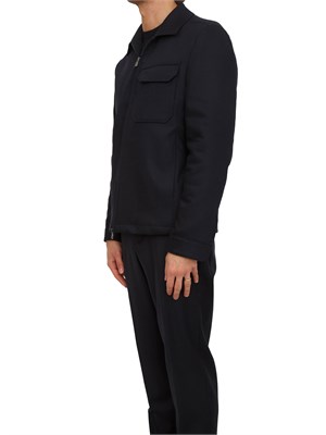 Giubbotto uomo Corneliani in misto cashmere e lana blu in UOMO